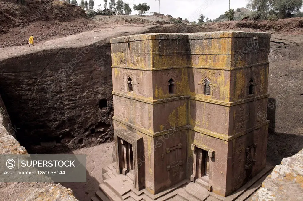 The rock_hewn church of Bet Giyorgis St. George, in Lalibela, UNESCO World Heritage Site, Ethiopia, Africa