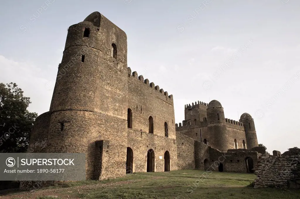 The Palace of Iyasu I and Fasiladas´ Palace, inside the the Royal Enclosure, Fasil Ghebbi, UNECO World Heritage Site in Gondar, Ethiopia, Africa