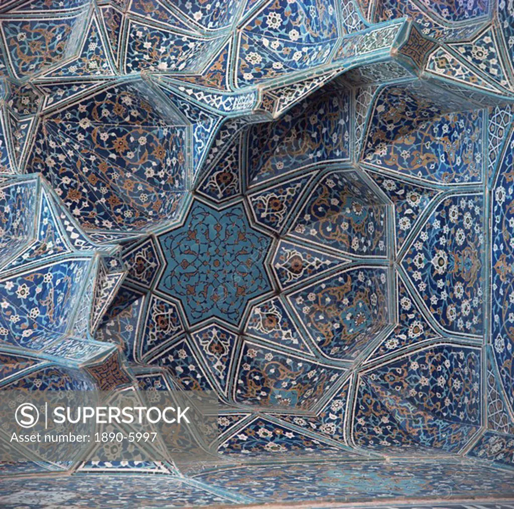 Detail of Masjid_e_Imam Mosque, formerly the Shah Mosque, Isfahan, Iran, Middle East