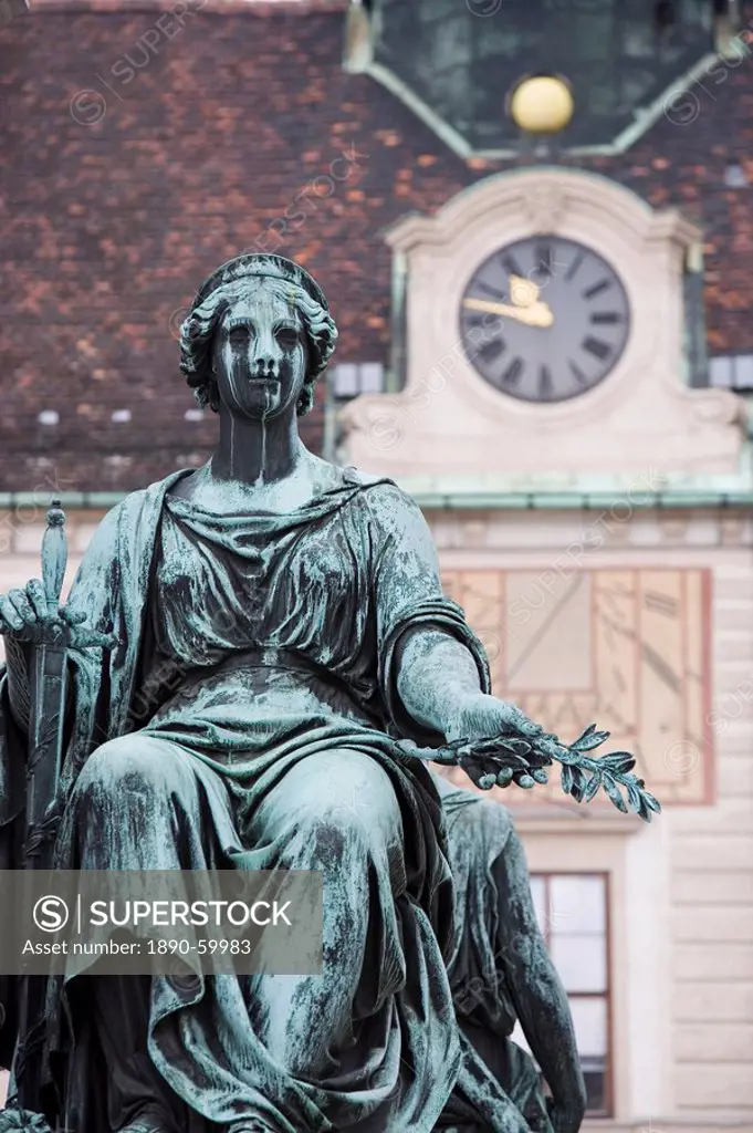 Part of statue of Franz 1, In der Burg, Hofburg Complex, Vienna, Austria, Europe