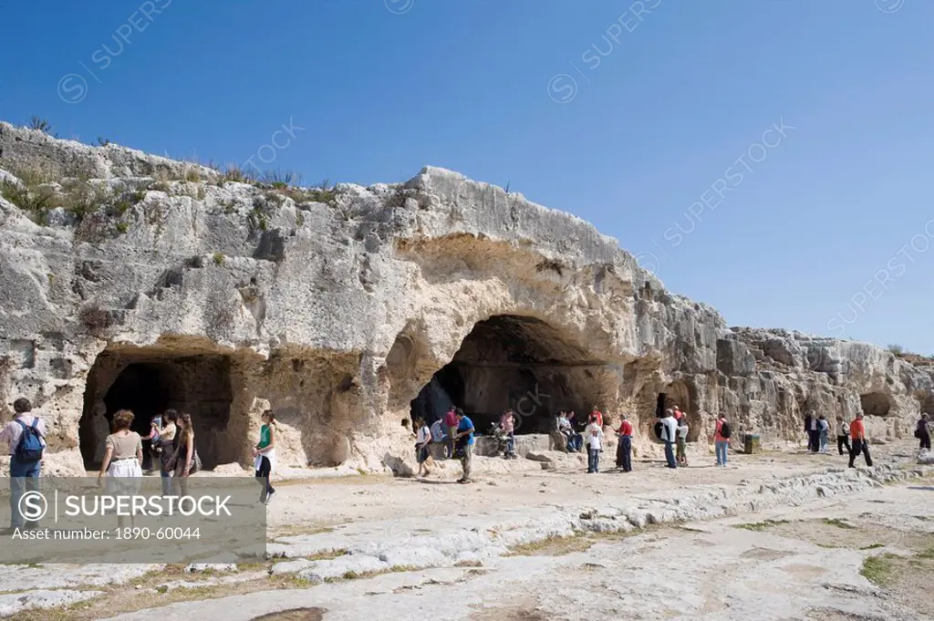 Caves, The Greek Theatre, Syracuse, Sicily, Italy, Europe
