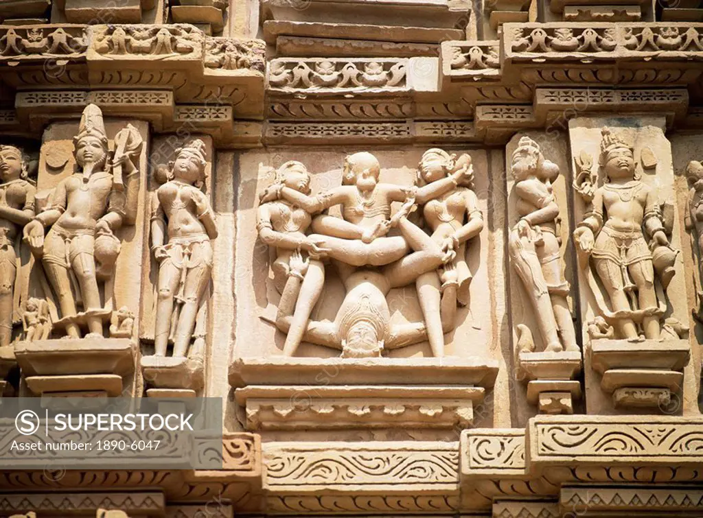 West side of Kandariya Mahadev temple, Western Group, Khajuraho, Madhya Pradesh state, India, Asia