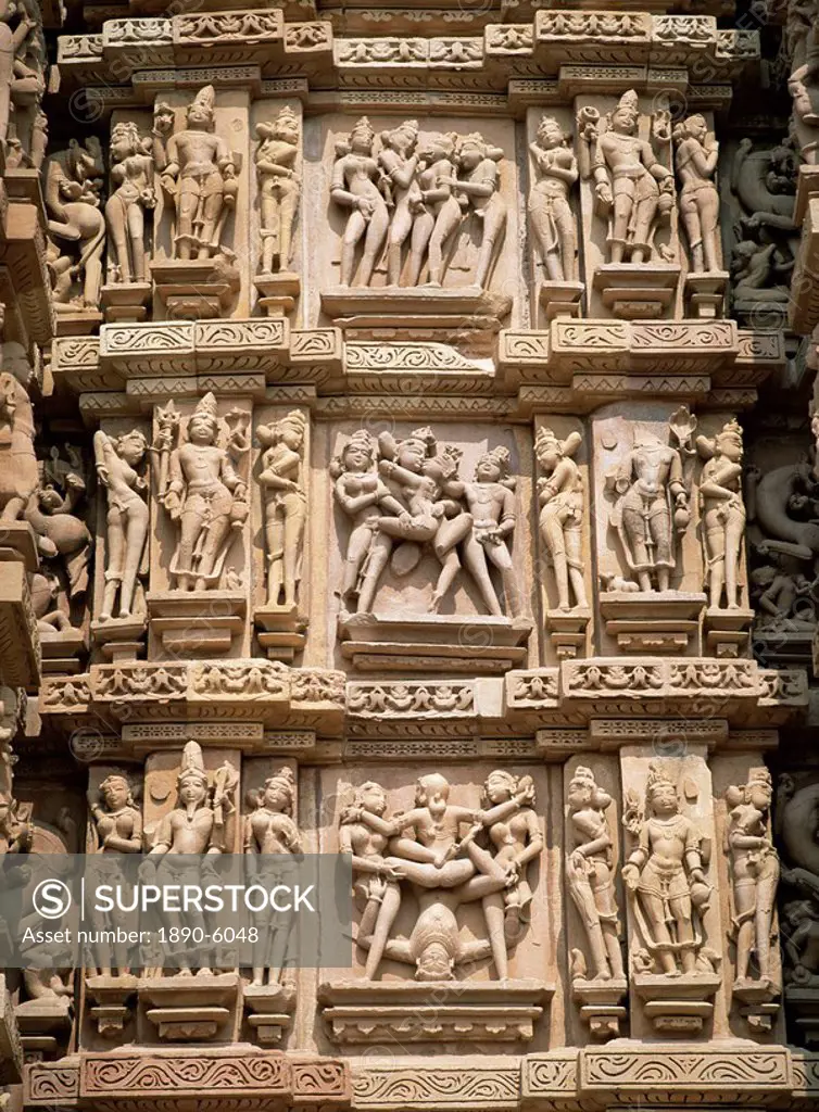 West side of Kandariya Mahadev temple, Western Group, Khajuraho, Madhya Pradesh state, India, Asia