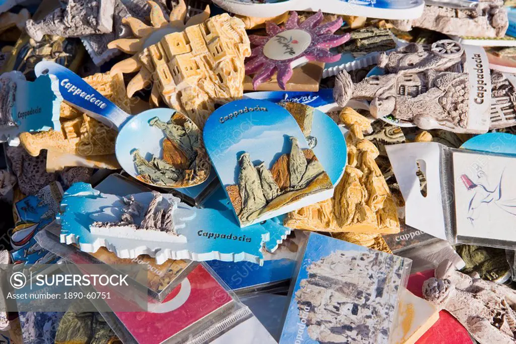 Tourist trinkets for sale in Goreme, Cappadocia, Anatolia, Turkey, Asia Minor, Eurasia