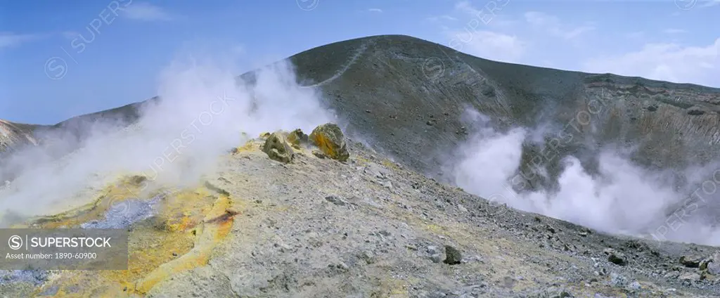 The crater on Vulcano, Aeolian Islands, UNESCO World Heritage Site, island of Sicily, Italy, Mediterranean, Europe