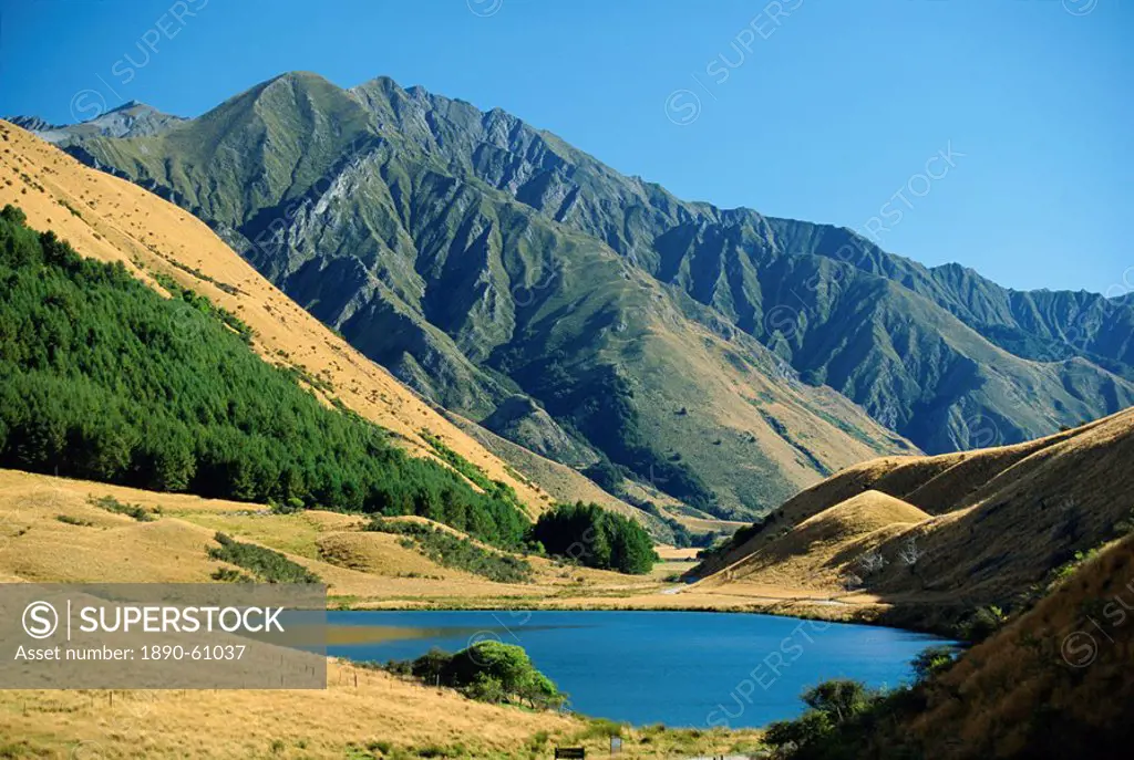 Moke Lake near Queenstown in scenic area in west Otago, South Island, New Zealand, Pacific