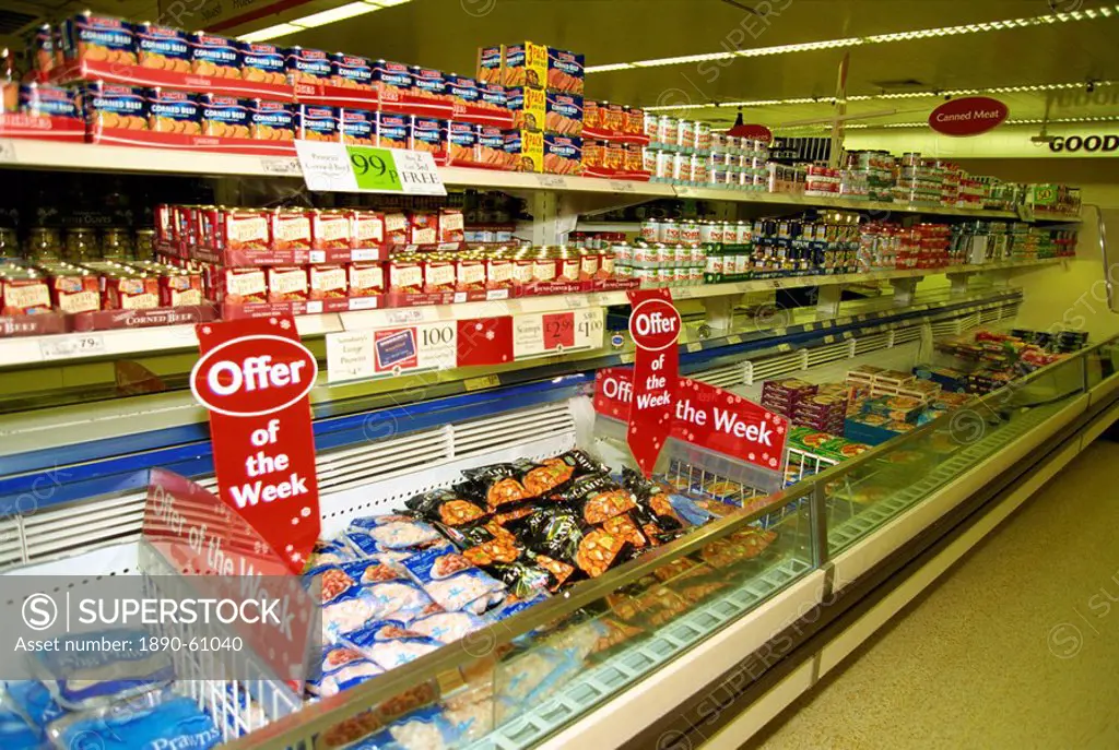Interior of Sainsbury´s supermarket, London, England, United Kingdom, Europe