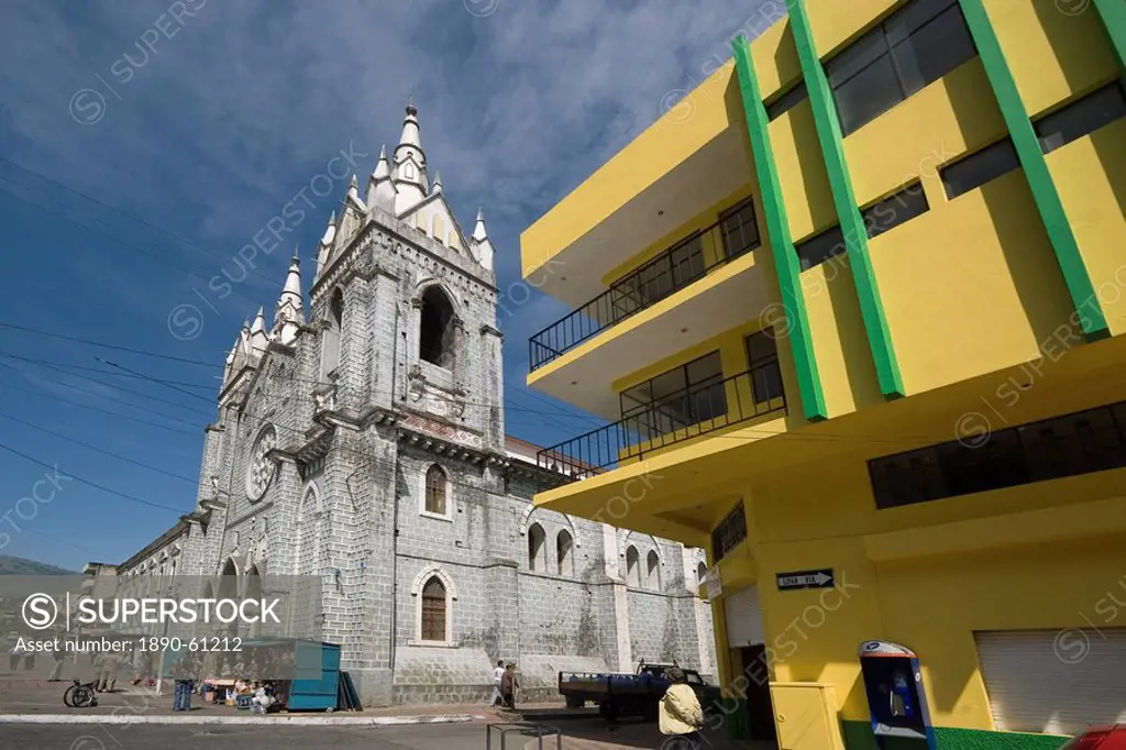 Old and new architecture at the Basilica de Nuestra Senora de Agua Santa the Virgin of the Holy Water, famous for miracles, in this major tourist cent...