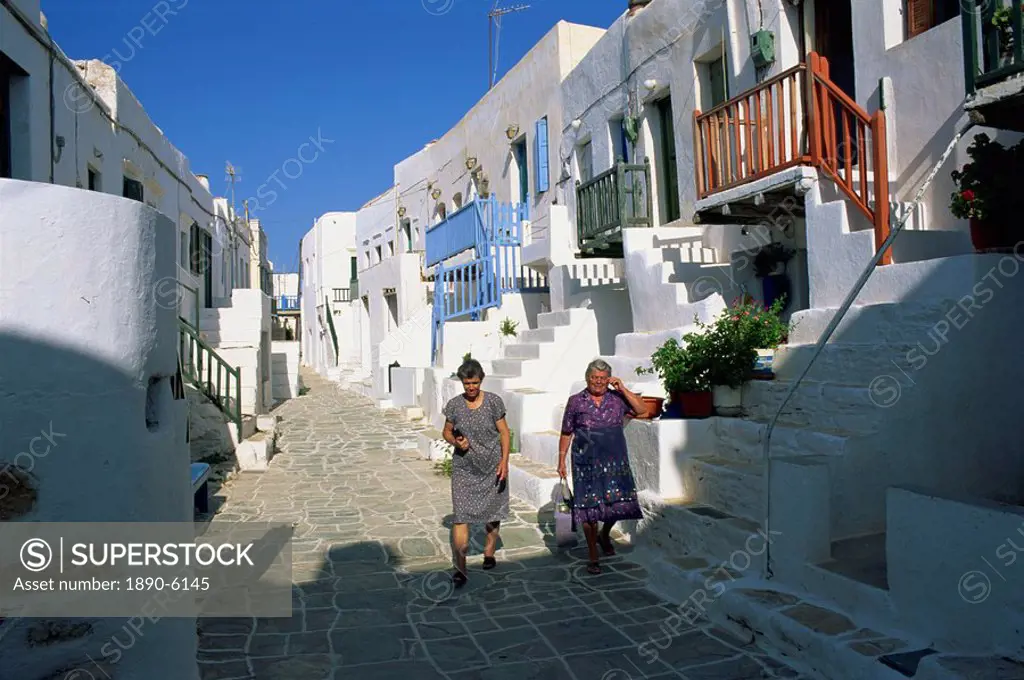 Kastro, the oldest part within Khora, Folegandros, Cyclades, Greek Islands, Greece, Europe