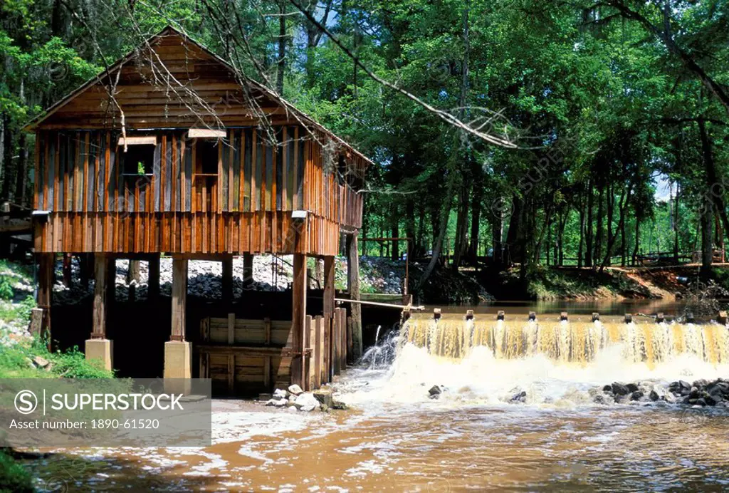 Restored mill near Riley, in Monroe County, southern Alabama, Alabama, United States of America, North America