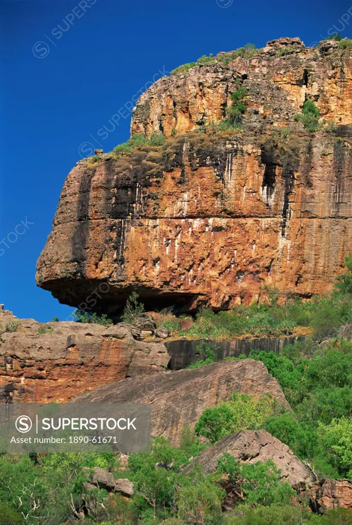 Nourlangie Rock, sacred Aboriginal shelter and rock art site, Kakadu National Park, UNESCO World Heritage Site, Northern Territory, Australia, Pacific