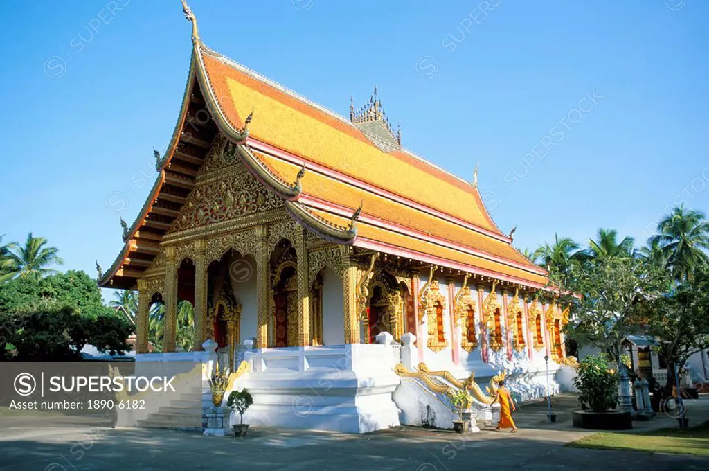 Recently restored Wat Xieng Muan, Luang Prabang, UNESCO World Heritage Site, Laos, Indochina, Southeast Asia, Asia