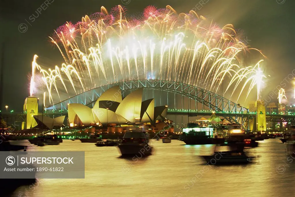 Spectacular New Year´s Eve firework display, Sydney, New South Wales, Australia, Pacific