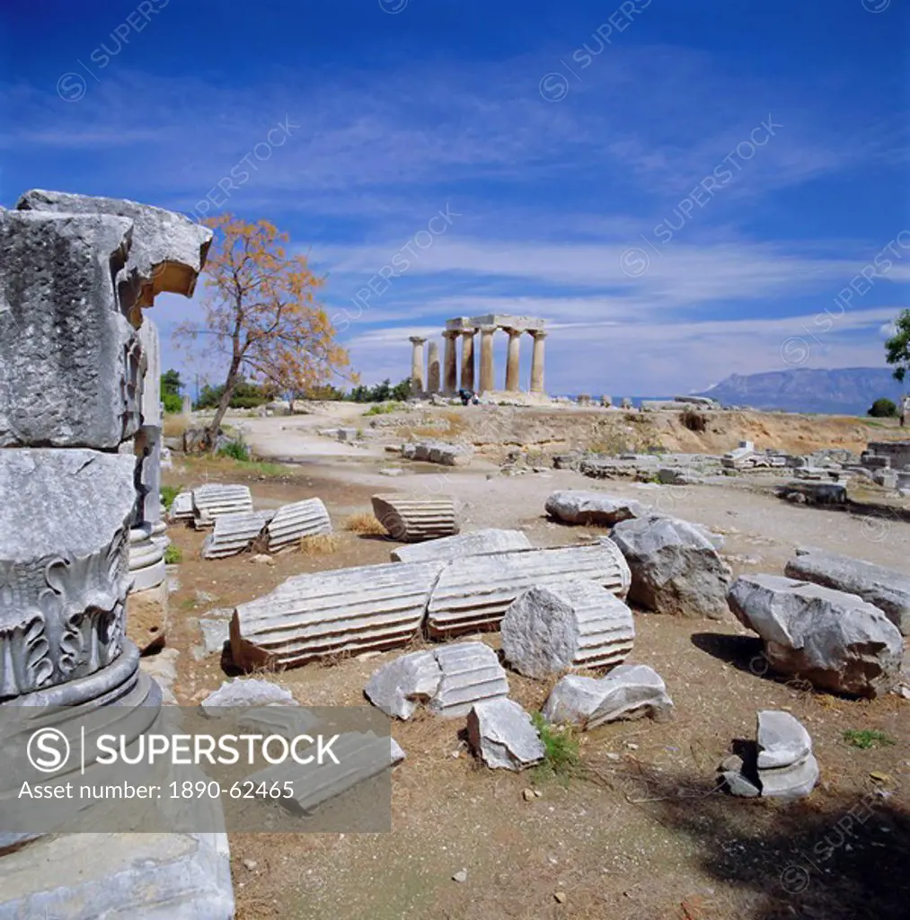 Temple of Apollo, Corinth Korinthos, Greece, Europe