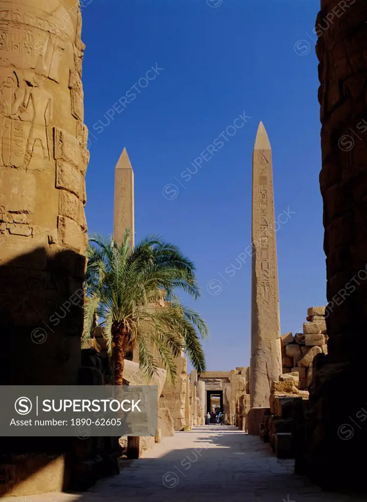 Obelisks of Hatshepsut, Karnak Temple, UNESCO World Heritage Site, near Luxor, Thebes, Egypt, North Africa, Africa