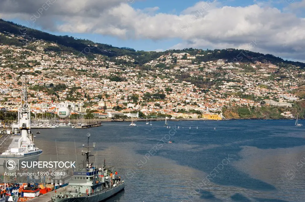 A view of Funchal and the harbour, Madeira, Portugal, Atlantic, Europe