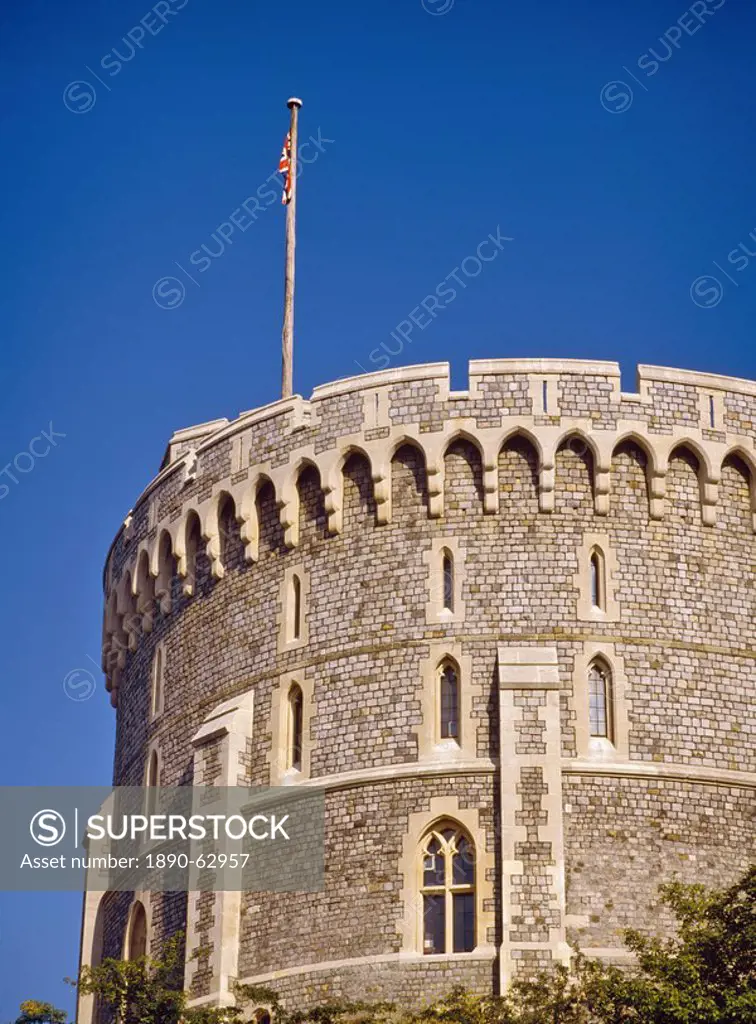 The Round Tower at Windsor Castle, Berkshire, England, United Kingdom, Europe