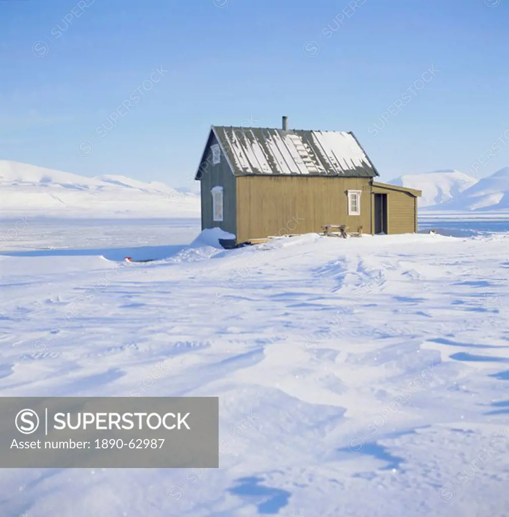 Trappers hut, Spitsbergen, Svalbard, Norway, Scandinavia, Europe
