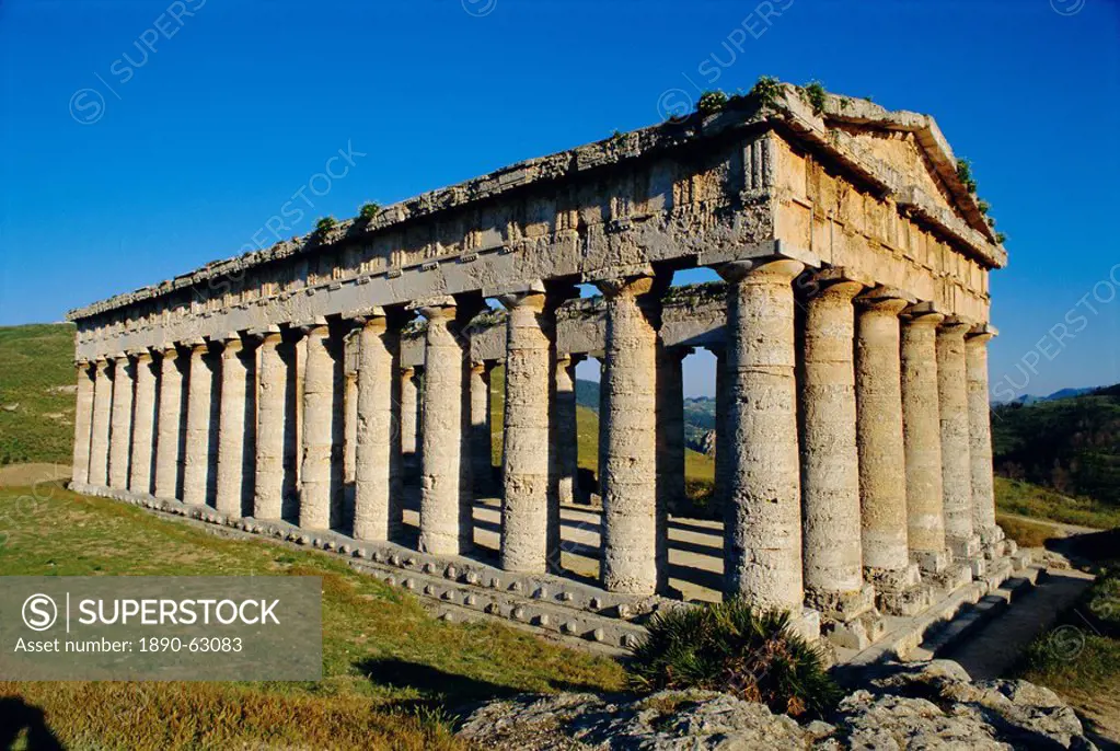 The Greek Doric temple of Segesta, near Calatafimi, Sicily, Italy, Europe