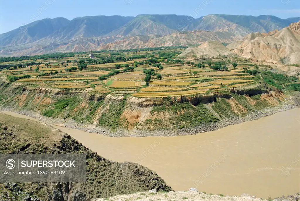 Hwang Ho, the Yellow River, in Qinghai Province, China