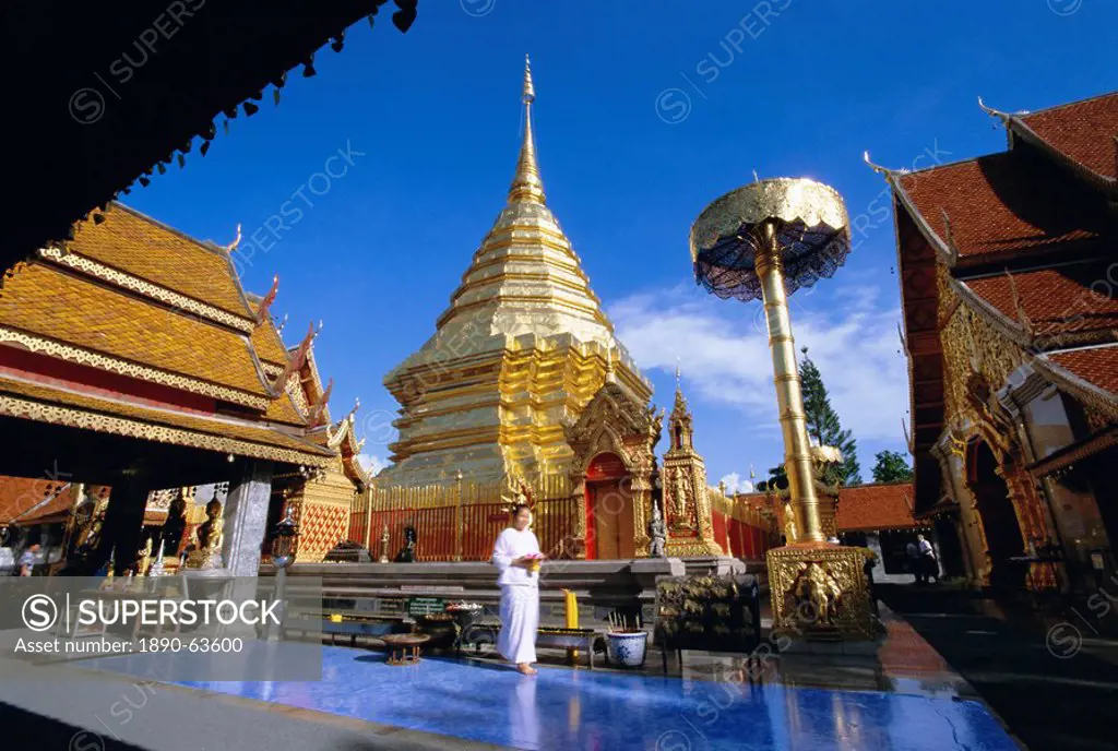 Buddhist temple of Wat Phra That Doi Suthep, Doi Suthep, Chiang Mai, northern Thailand, Asia