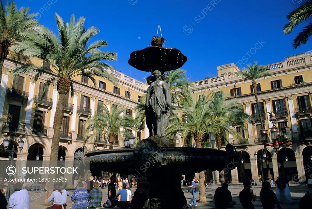 Placa Reial, Barcelona, Catalunya Catalonia Cataluna, Spain, Europe