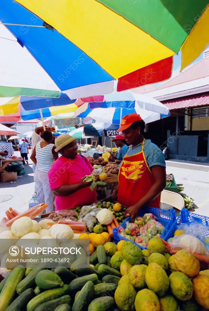 Market in the capital city of Castries, St. Lucia, Windward Islands, West Indies, Caribbean, Central America