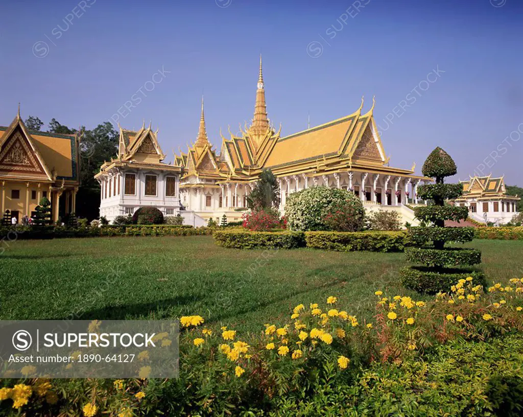 Exterior of the Throne Hall, Royal Palace, Phnom Penh, Cambodia, Indochina, Southeast Asia, Asia