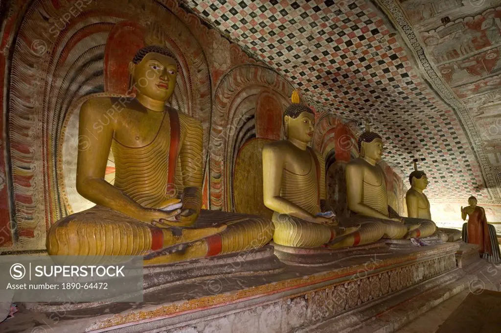 Maharaja Viharaya Cave Temple of the King, Golden Temple, Cave Temples, UNESCO World Heritage Site, Dambulla, Sri Lanka, Asia