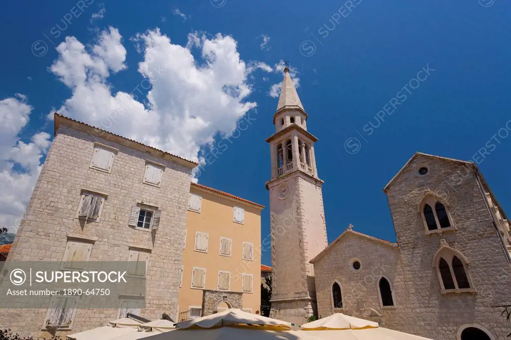 Catholic church of St. Ivan, Stari Grad Old Town, Budva, Montenegro, Balkans, Europe