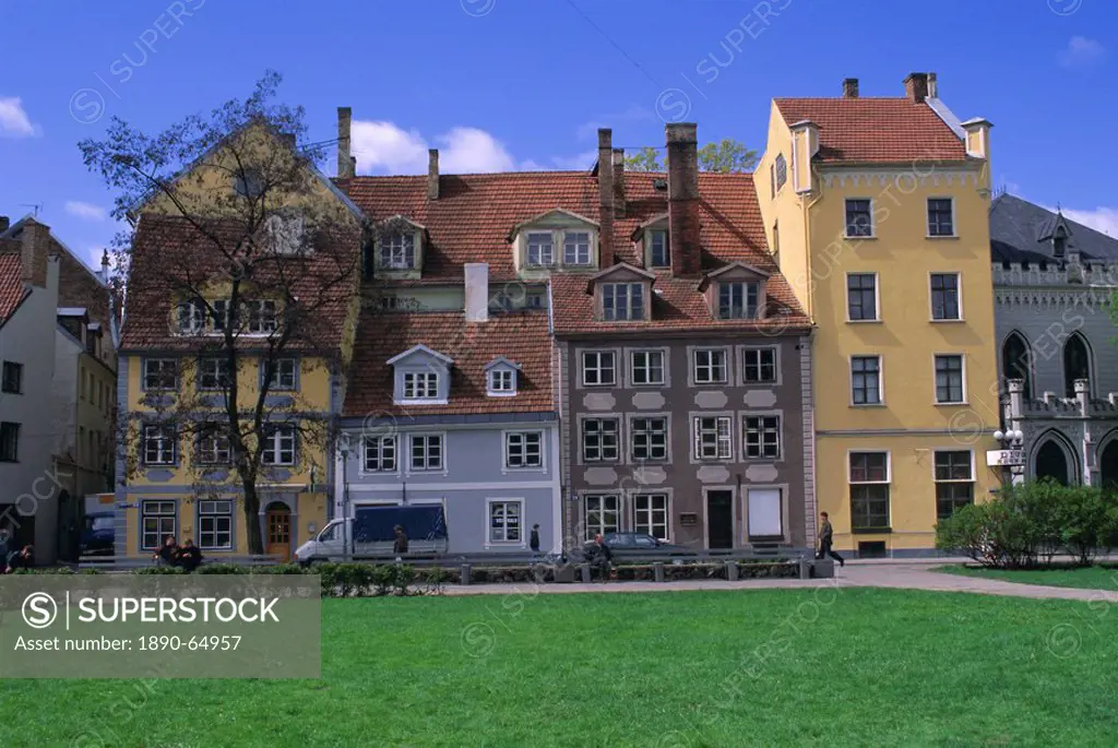 Houses in the Old City, Riga, UNESCO World Heritage Site, Latvia, Baltic States, Europe