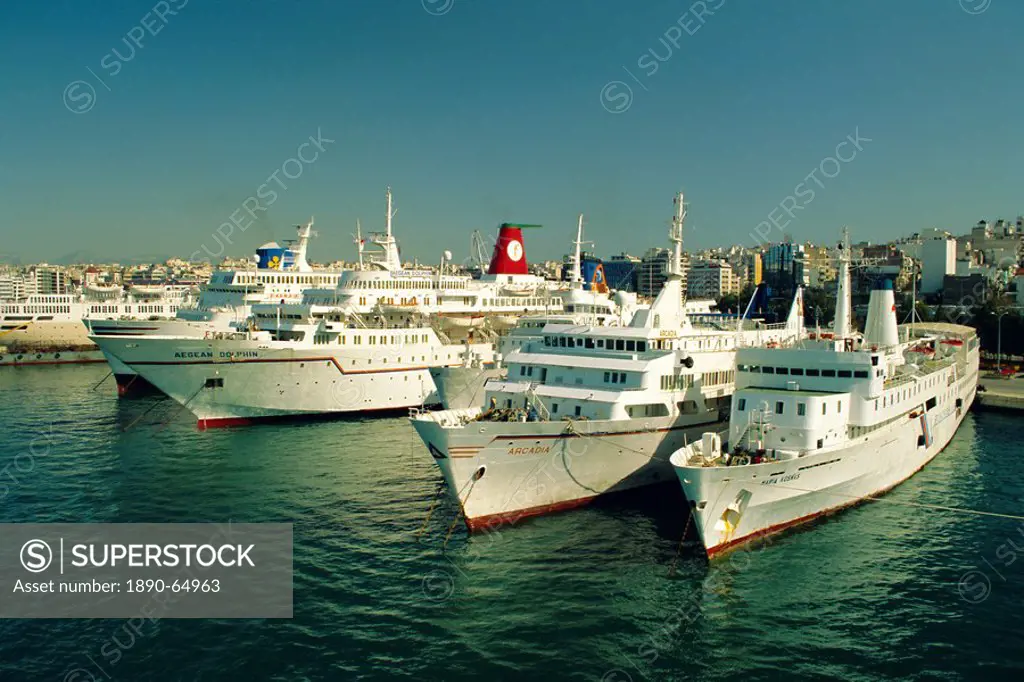 Piraeus harbour and port, inter_island ferries, Athens, Greece, Europe