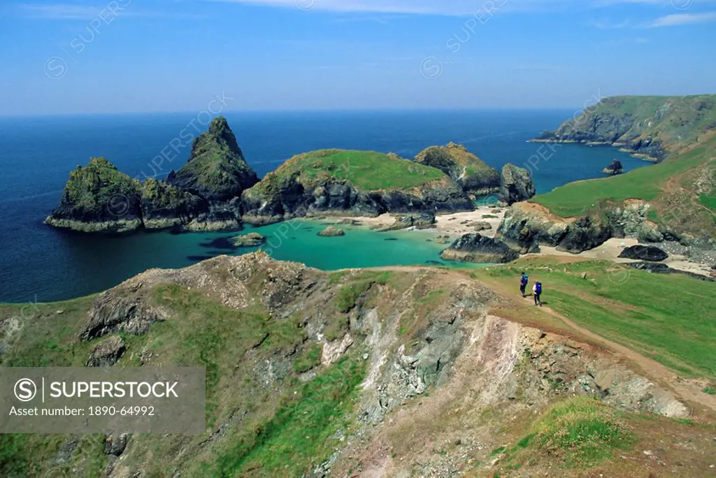 Kynance Cove from the cliffs, south Cornwall, England, UK