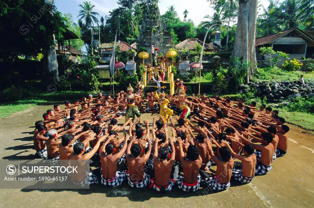 Performance of the famous Balinese ´Kecak´ dance, Bali, Indonesia