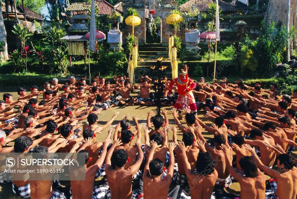 Men performing the famous Balinese ´Kecak´ dance, Bali, Indonesia