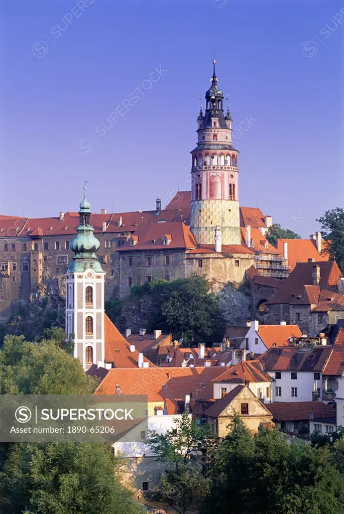 Round tower, Krumlov Castle, Cesky Krumlov, UNESCO World Heritage Site, Krumlov, South Bohemia, Czech Republic, Europe
