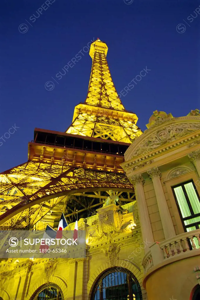 Mock Eiffel Tower, Paris Casino, Las Vegas, Nevada, USA, North America