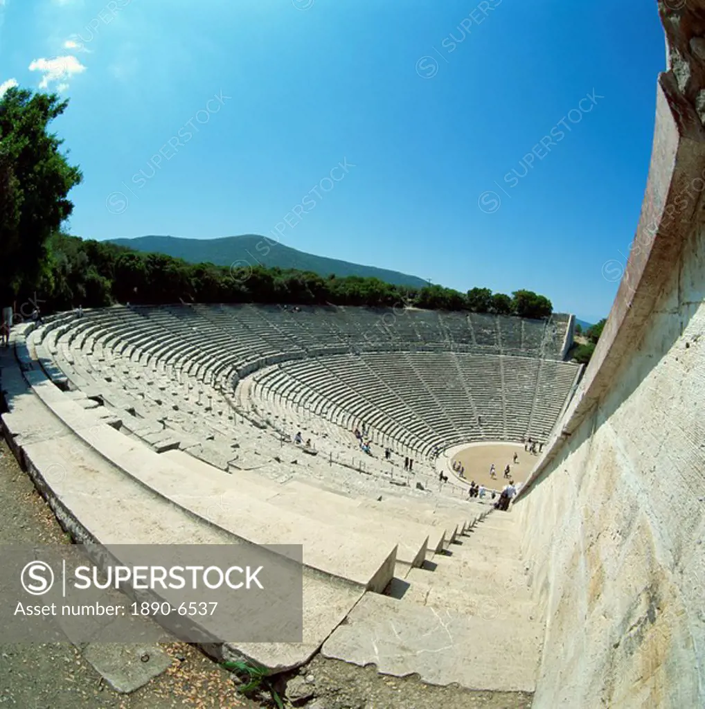 The theatre at the archaeological site of Epidavros, UNESCO World Heritage Site, Greece, Europe
