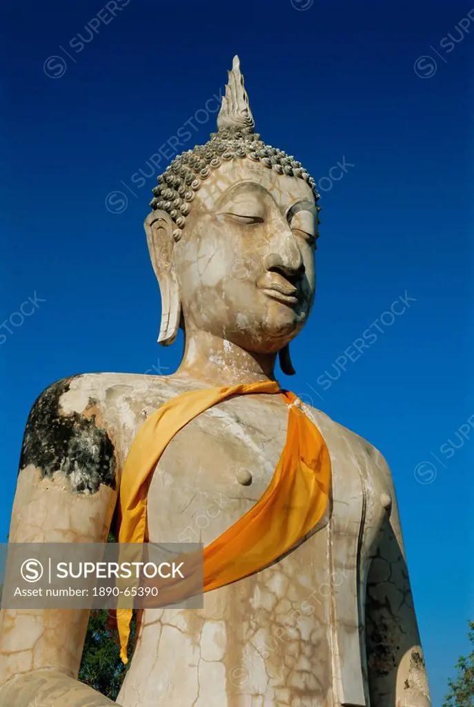 Seated Buddha dating from c. 1238, Muang Kao, Sukhothai, UNESCO World Heritage Site, Thailand, Asia