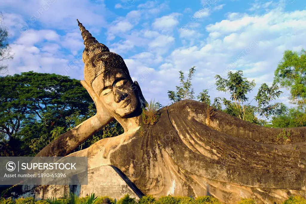 Reclining Buddha statue, Xieng Khuan, Vientiane, Laos