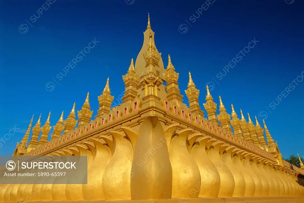 Gold stupas, Pha That Luang, Vientiane, Laos