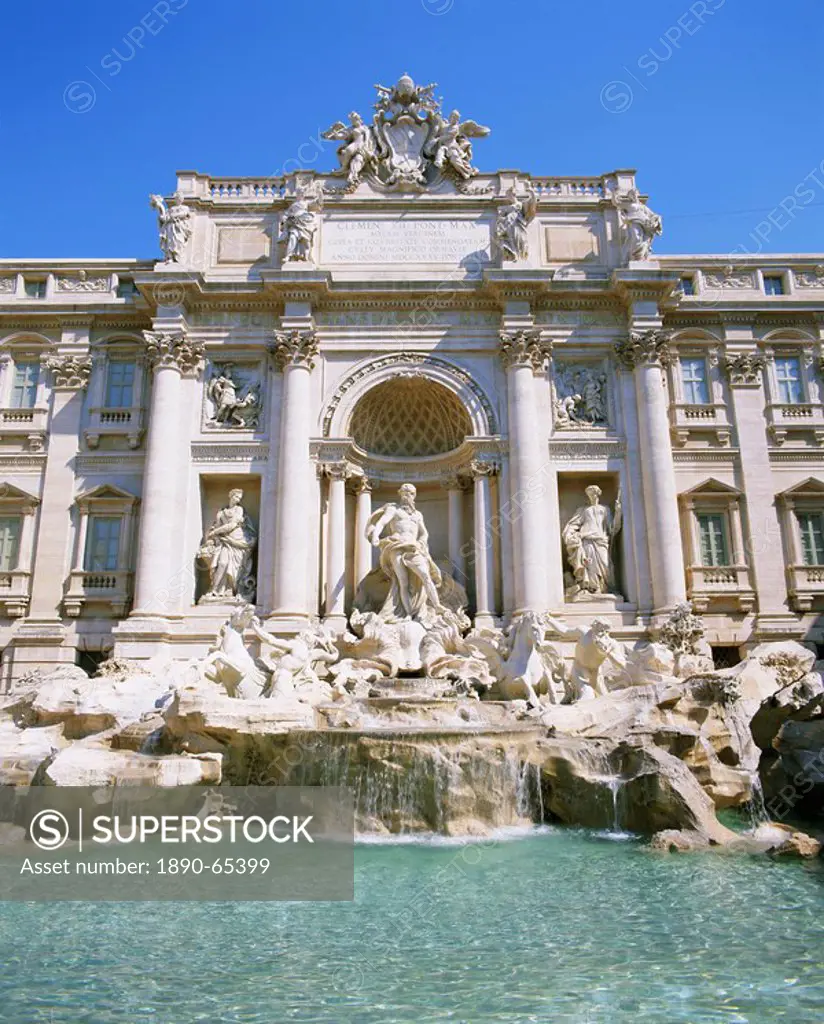 Baroque style, Trevi Fountain Fontana di Trevi, Rome, Lazio, Italy, Europe