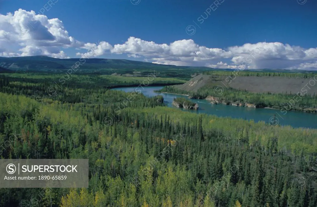 Five Fingers Rapids on the Yukon River, a navigation hazard on goldrush route between Dawson and Whitehorse, Yukon, Canada, North America