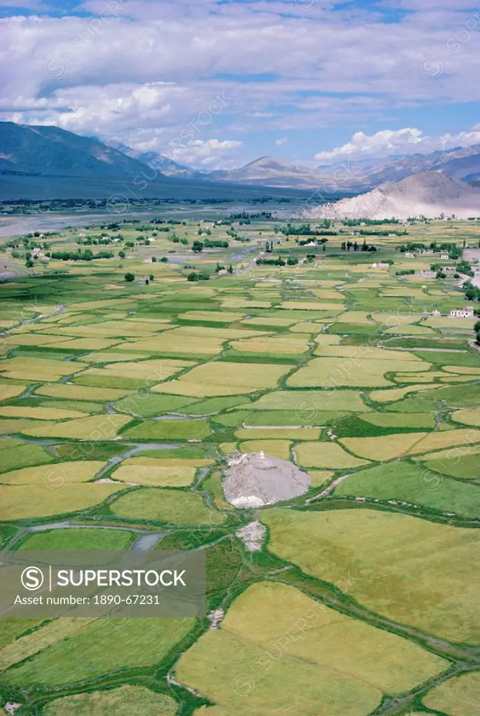 The Indus Valley from the monastery at Thikse Tikse, Ladakh, India, Asia