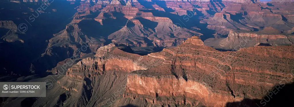 View from Yavapai Point, in evening light, Grand Canyon, Grand Canyon National Park, UNESCO World Heritage Site, Arizona, United States of America U.S...