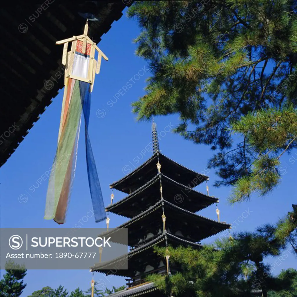 Horyu_ji Temple Pagoda, Nara, Kansai, Japan