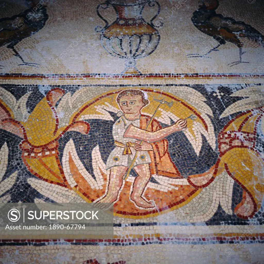 Apostles church, 6th century AD mosaic, Madaba, Jordan, Middle East