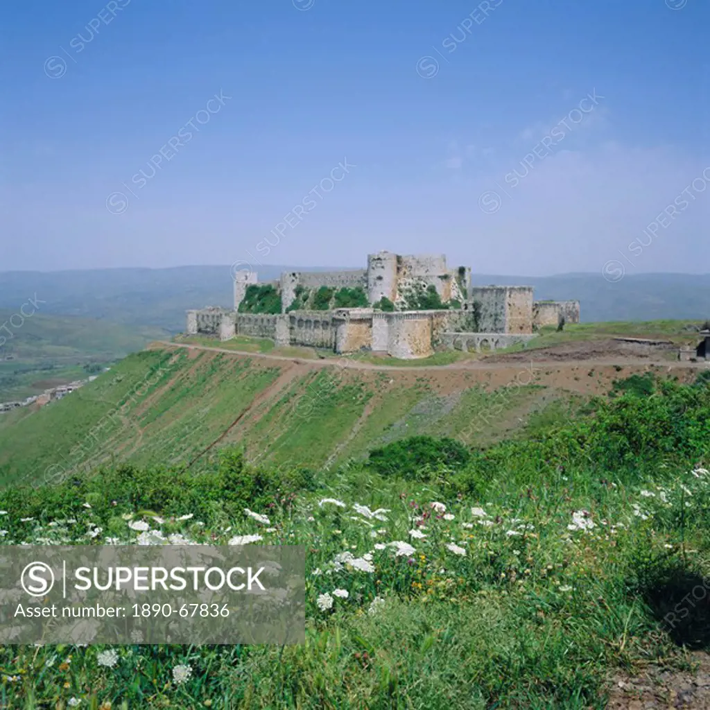 Crac des Chevaliers, Crusader castle, 1150_1250, built by the Knights Hospitaller, Syria, Middle East