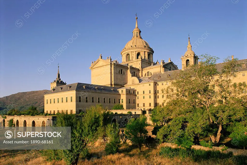 Eastern facade of the monastery palace of El Escorial, UNESCO World Heritage Site, Madrid, Spain, Europe