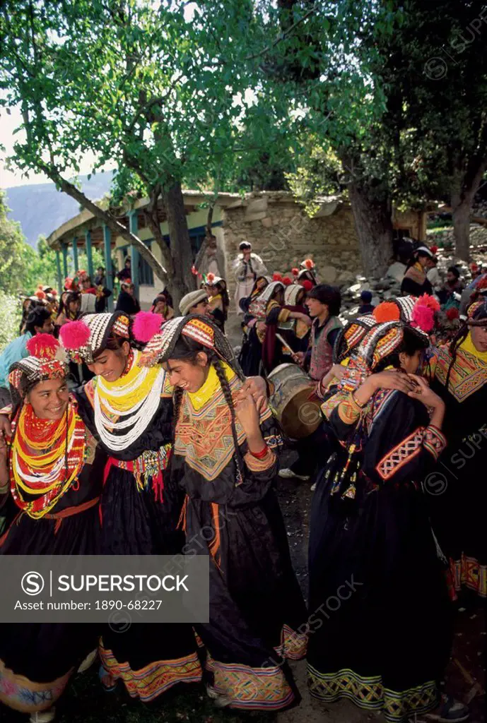 Kalash women, Rites of Spring, Joshi, Bumburet Valley, Pakistan, Asia